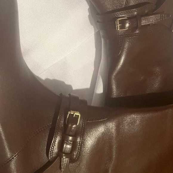Burberry Brand New NWOB Leather Boots/Straps& Buckles md in Italy Choc Brn sz 8 - Picture 7 of 16